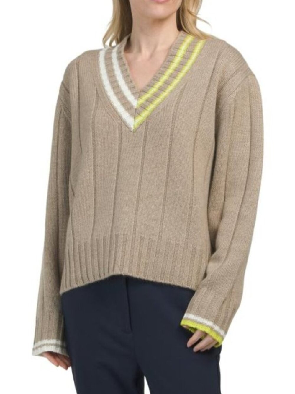 G/FORE Cashmere And Wool Blend Ribbed Cricket Sweater